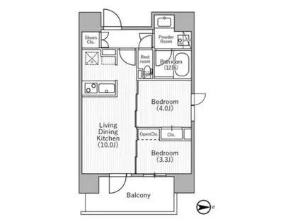 NIDO MOTOASAKUSA(2LDK/6階)の間取り写真