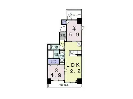 レパラール関口(1LDK/2階)の間取り写真