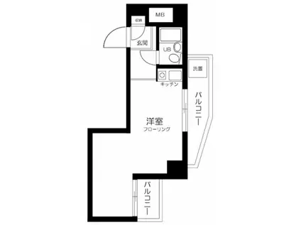 シルバープラザ白山(ワンルーム/9階)の間取り写真