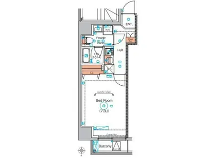 エストゥルース浅草(1K/8階)の間取り写真