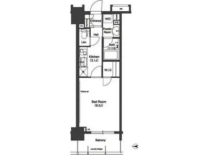 コンフォリア浅草松が谷(1K/3階)の間取り写真