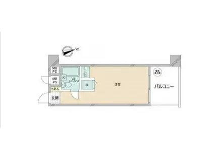 ライオンズマンション本郷(ワンルーム/6階)の間取り写真