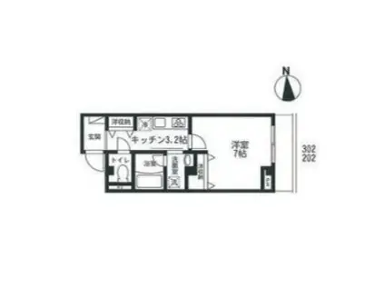 ビューノ東尾久(1K/3階)の間取り写真