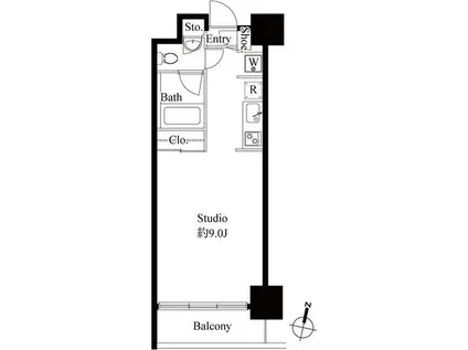 グレンパーク秋葉原イースト(ワンルーム/7階)の間取り写真