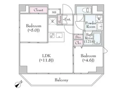 LOG東京スカイツリー(2LDK/9階)の間取り写真