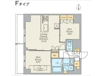 クレストコート東日暮里(2LDK/5階)の間取り写真