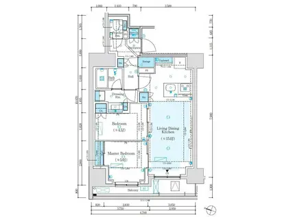 パークリュクス神田(2LDK/9階)の間取り写真