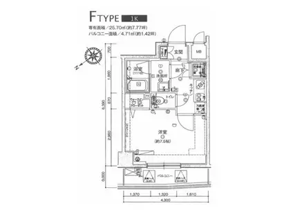 ハーモニーレジデンス東京イーストコア003(1K/6階)の間取り写真