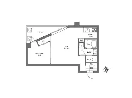 ASPRIME千代田富士見(1LDK/2階)の間取り写真