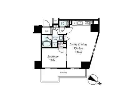 プレール・ドゥーク東京イーストⅤ(1LDK/10階)の間取り写真