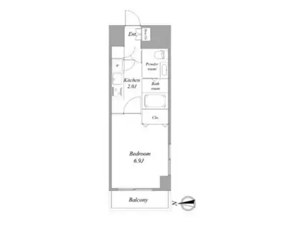 シュールフローレ(1K/5階)の間取り写真