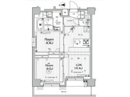 メイクス錦糸町(2LDK/7階)の間取り写真