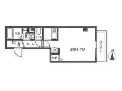 YS FLAT入谷ワイズ フラット入谷(1K/2階)の間取り写真