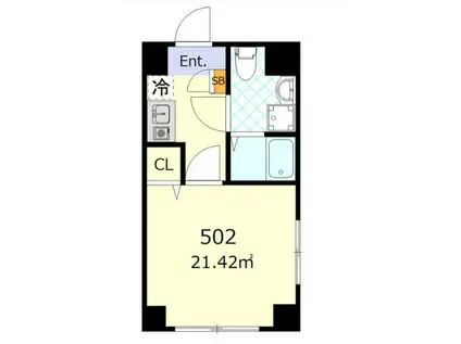 ブローテ三ノ輪(1K/5階)の間取り写真