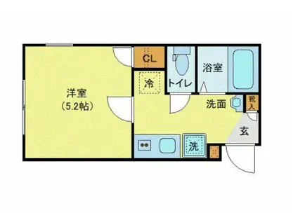 グレースコート町屋(1K/1階)の間取り写真