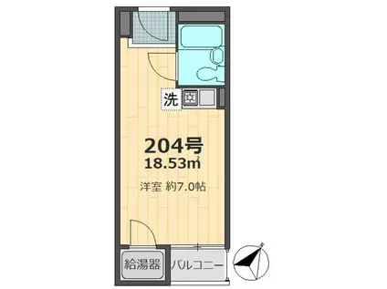 シャルマン文京千駄木(ワンルーム/2階)の間取り写真