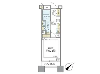 BRILLIA銀座ID(1K/5階)の間取り写真
