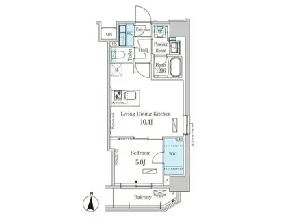 パークアクシス錦糸町ウエスト(1LDK/9階)の間取り写真