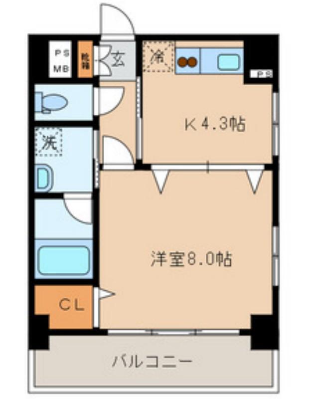 クイーンズレゾン新御徒町(1K/5階)の間取り写真