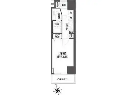 エルスタンザ浅草(1K/8階)の間取り写真