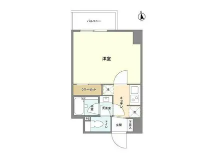 木場レジデンス壱番館(1K/5階)の間取り写真