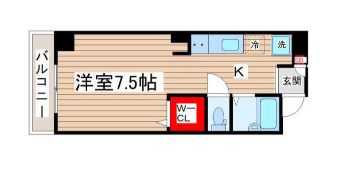 ローレルハイツ(ワンルーム/4階)の間取り写真