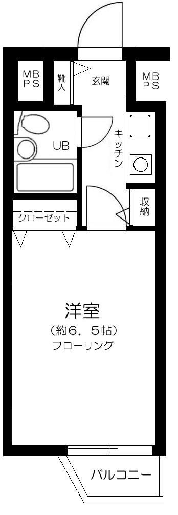 ライオンズマンション御徒町第5(1K/2階)の間取り写真