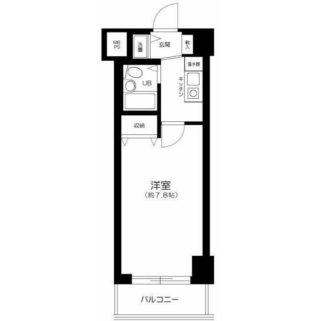 シテイハイツ新小岩(1K/6階)の間取り写真