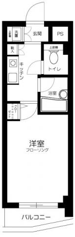 スカイコート文京白山(1K/4階)の間取り写真