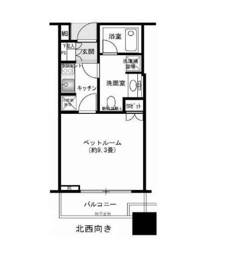 ステーションガーデンタワー(1K/11階)の間取り写真