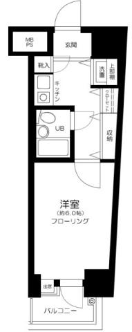 浅草スカイレジテル(1K/5階)の間取り写真
