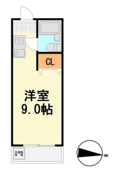 ビラ本郷(ワンルーム/3階)の間取り写真
