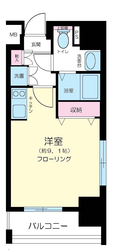 ドルチェ秋葉原ノース 参番館(ワンルーム/2階)の間取り写真