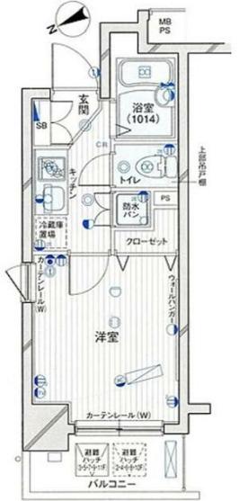 パークウェル千駄木駅前(1K/2階)の間取り写真