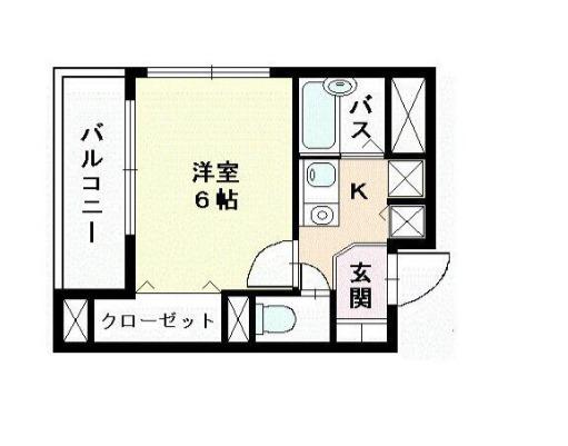 アンソレイエ・アヴニュ(1K/2階)の間取り写真
