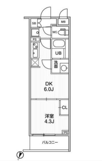LIME RESIDENCE HIKIFUNE(1DK/1階)の間取り写真