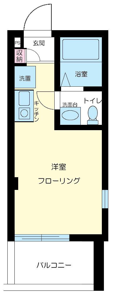 ポールフラッグ木場(1K/2階)の間取り写真