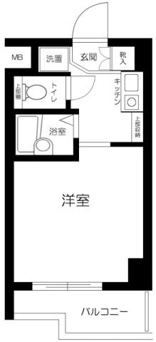 スカイコート文京小石川(1K/7階)の間取り写真