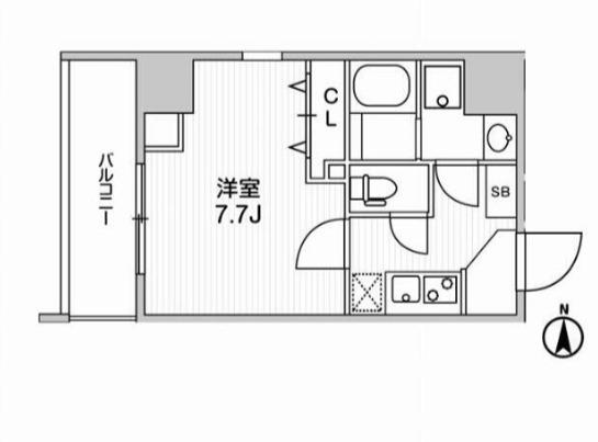 WEAVE BASE -UENO ノース(1K/13階)の間取り写真