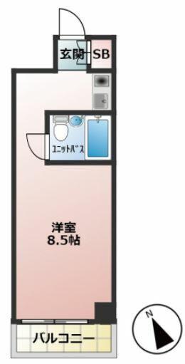 ダイアパレス東神田(ワンルーム/6階)の間取り写真