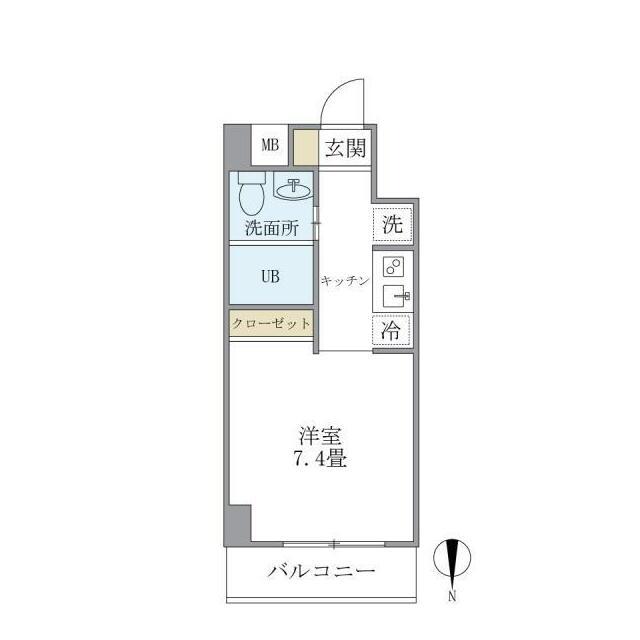 KDXレジデンス御徒町(1K/7階)の間取り写真