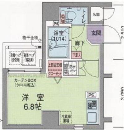 ドルチェ東京深川・壱番館(ワンルーム/2階)の間取り写真