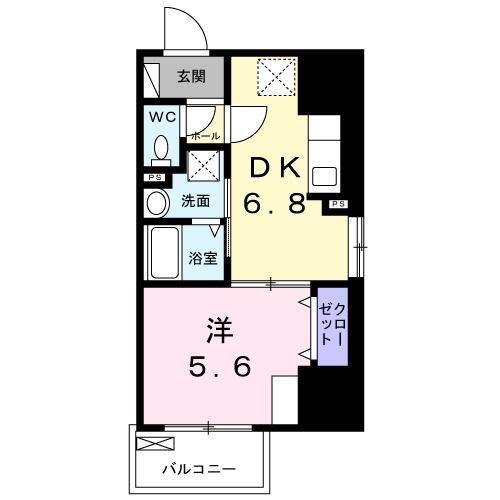 E.ステージ 新御徒町(1DK/7階)の間取り写真