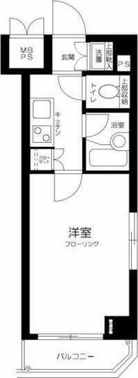 ルーブル小石川弐番館(1K/2階)の間取り写真