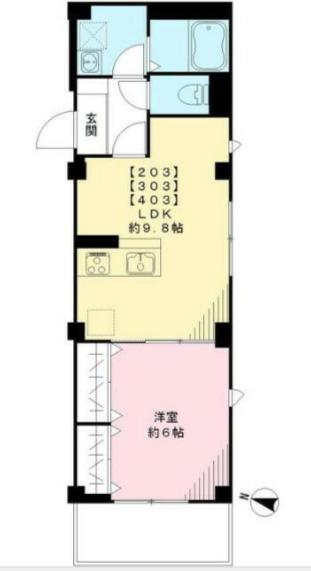 セレンディピティ(1LDK/3階)の間取り写真
