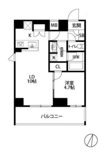 プレセダンヒルズ三ノ輪(1LDK/9階)の間取り写真