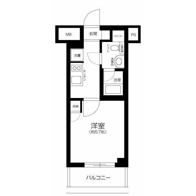 RISING PLACE堀切(1K/7階)の間取り写真