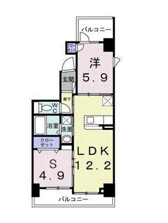 レパラール関口(1LDK/3階)の間取り写真