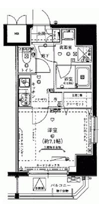 ライジングプレイス錦糸町三番館(1K/8階)の間取り写真