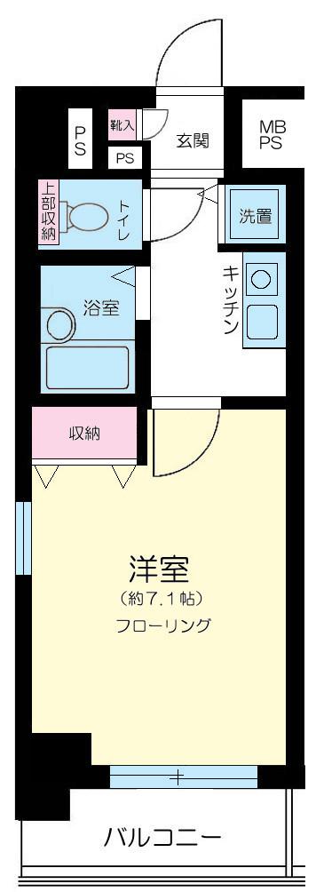 メインステージ茅場町(1K/5階)の間取り写真